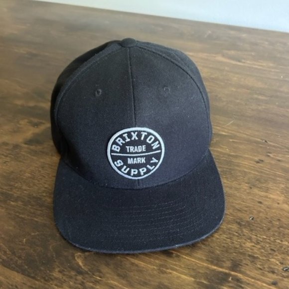 Brixton Other - Brixton Men's Oath III Black Snapback Patch Hat Cap- One Size